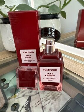 Tom Ford Lost Cherry Perfume Bottle in Deep Berry Red